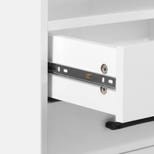 Load image into Gallery viewer, iRerts Bedside Table with Charging Station Wireless, Modern Nightstand for Bedroom with Plug Outlets, 2 USB Ports, 3 Drawers, 16 LED Lights, Wood Night Stands End Side Table for Bedroom Office, White