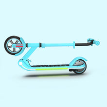 Load image into Gallery viewer, iRerts Kids Electric Scooters for 8-14 Year Old, Portable Folding Kids Scooter for Boys Girls, Adjustable Height Kids Electric Scooter with LED Display, Rear Brake, 7" Wheel, Colorful Deck Light, Blue