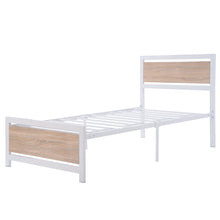 Load image into Gallery viewer, iRerts Twin Size Metal Bed Frame, Twin Platform Bed Frame with Headboard and Footboard, Heavy Duty Twin Bed Frame with Slat Support, No Box Spring Needed, Twin Size Bed Frames for Bedroom, White