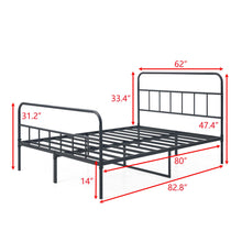 Load image into Gallery viewer, iRerts Queen Bed Frame with Headboard, Metal Queen Platform Bed Frame for Kids Teens Adults, Heavy Duty Queen Size Bed Frame No Box Spring Needed, Easy to Assemble, Black