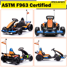 Load image into Gallery viewer, iRerts 24V Licensed Mclaren Battery Powered Go Karts for Kids Boys Girls 6+ Years Old, Kids Ride On Toys with Bluetooth, Music, One Button Start, Seat Belt