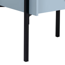 Load image into Gallery viewer, iRerts Nightstand with Charging Station, Modern End Side Table with Drawer, Black Handle and USB Charging Ports, Wood Night Stands Bedside Table for Bedroom Living Room, Blue