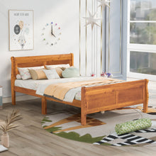 Load image into Gallery viewer, iRerts Platform Bed Frame Full, Wood Full Platform Bed Frame with Headboard and Footboard, Modern Full Size Bed Frame with Wooden Slat Support, Full Bed Frame No Box Spring Needed, Oak