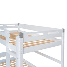 Load image into Gallery viewer, iRerts Wood Twin over Twin Bunk Bed, Car-Shaped Bunk Beds for Kids Boys Girls, Convertible Bunk Beds Twin over Twin with Wheels, Full-Length Guardrail, Ladder, No Box Spring Needed, White