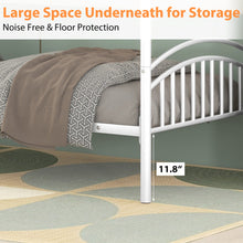 Load image into Gallery viewer, iRerts Twin Bunk Beds, Heavy Duty Twin Over Twin Metal Bunk Bed, Divided into Two Beds, Metal Bunk Bed Twin Over Twin with Safety Guard Rails, Bunk Beds for Kids Teens Adults Bedroom, White