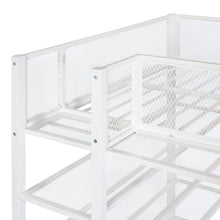 Load image into Gallery viewer, iRerts Twin Size Loft Bed, Metal Twin Loft Bed Frame for Adults Teens Kids, Twin Loft Bed with 4-Tier Storage Shelves, Loft Bed Twin Size for Bedroom, Space-Saving Design, White
