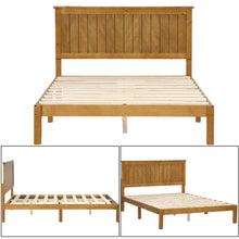 Load image into Gallery viewer, iRerts Full Platform Bed Frame with Headboard, Solid Wood Full Bed Frame for Adults Teens kids, Modern Full Size Bed Frame with Slat Support for Bedroom Apartment, No Box Spring Needed, Light Brown