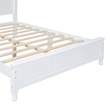 Load image into Gallery viewer, iRerts Wood Full Size Platform Bed Frame, Full Bed Frame with Headboard and Wooden Slat Support, Retro Bed Frame Full Size No Box Spring Needed, Easy Assembly, White