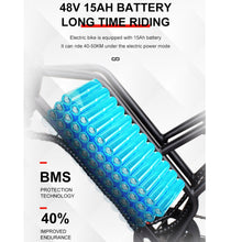 Load image into Gallery viewer, iRerts Adult Electric Bike, E-Bike for Adults with 750W Motor, 48V 15AH Battery, 20" Fat Tire, 30MPH and 68 Miles Long Range, Adult Electric Bicycles for Women Men School City Commuter, Black