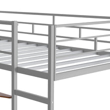 Load image into Gallery viewer, iRerts Loft Bed with Desk and Shelves, Metal Loft Bed Twin for Kids Teens Adult, Twin Size Loft Bed with Safety Guardrail, Modern Silver Loft Bed Twin for Dorm Bedroom Guest Room, No Box Spring Needed