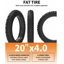 Load image into Gallery viewer, Electric Bikes for Adults, iRerts Portable Folding Electric Bike with 500W Motor, 20" Fat Tire 3 Riding Modes and Removable Battery, Beach Snow Bicycle Electric Bikes for Men Women Teens, Black