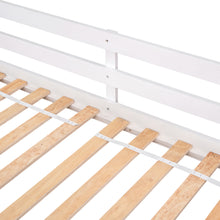 Load image into Gallery viewer, iRerts Wood Twin Bunk Bed, Twin Over Twin Bunk Beds with Bookcase Headboard, Can Be Converted into 2 Beds, Bunk Bed Twin Over Twin for Kids Teens Bedroom, No Box Spring Required, White