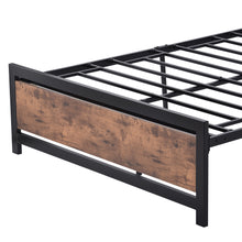 Load image into Gallery viewer, iRerts Full Bed Frame, Industrial Metal Full Platform Bed Frame, Full Size Bed Frames with Headboard, Footboard, Slat Support, Bed Frame Full Size for Bedroom, No Box Spring Needed, Black