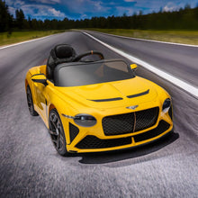 Load image into Gallery viewer, Ride On Toys with Remote Control, Licensed Bentley Mulsanne 12V Ride On Cars for Boys Girls, Electric Ride on Vehicle with Music, USB/MP3, LED Light, Battery Powered Electric Cars for Kids Gift, Yellow