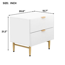 Load image into Gallery viewer, iRerts Nightstand, Modern End Side Table with Drawers, Wood Night Stands Bedside Table for Bedroom Living Room, White