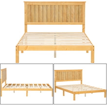Load image into Gallery viewer, iRerts Wood Full Bed Frame, Full Platform Bed Frame with Headboard, Modern Full Size Platform Bed Frame with Slat Support, Full Size Bed Frame No Box Spring Needed for Bedroom Apartment, Natural