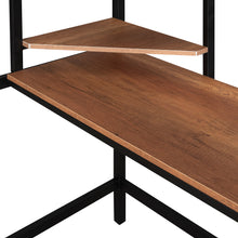 Load image into Gallery viewer, iRerts Twin Loft Bed, Twin Metal Loft Bed with Shelf and Desk, Twin Size Loft Bed with Safety Guardrail, Modern Twin Loft Bed Frame for Dorm Bedroom Guest Room, No Box Spring Needed, Black