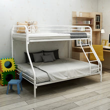 Load image into Gallery viewer, iRerts Twin Bunk Bed for Kids Teens Adults, Metal Twin Over Full Bunk Bed with Slats Support, Heavy Duty Bunk Bed Twin Over Full for Bedroom Dorm, No Box Spring Needed, White
