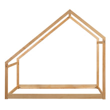 Load image into Gallery viewer, iRerts Twin House Bed with Roof, Wood Kids Twin Bed Frame House Bed, Toddler House Bed Frame for Boys Girls, Twin Floor Bed Frame for Kids Bedroom Living Room, Natural