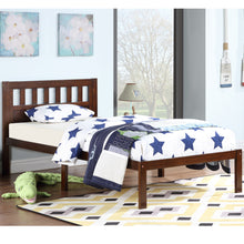 Load image into Gallery viewer, iRerts Wood Twin Bed Frame, Modern Twin Platform Bed Frame with Headboard, Wood Support Slats, Twin Size Bed Frame No Box Spring Needed, Bed Frame Twin Size for Kids Teens Adults Bedroom, Dark Walnut