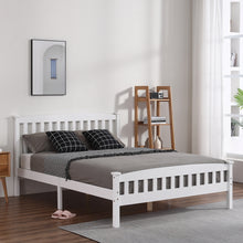Load image into Gallery viewer, iRerts Full Size Bed Frame, Full Size Wood Bed Frame with Headboard, Modern Full Platform Bed Frame with Slat Support, No Box Spring Needed, Full Bed Frame for Bedroom Apartment, White