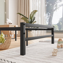 Load image into Gallery viewer, iRerts Twin Bed Frame, Industrial Metal Twin Platform Bed Frame, Twin Size Bed Frames with Headboard, Slat Support, Bed Frame Twin Size for Bedroom, No Box Spring Needed, Rustic Brown