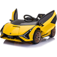 Load image into Gallery viewer, iRerts Black 12V Lamborghini SIAN Battery Powered Ride on Sports Cars for Kids Boys Girls Birthday Gifts, Ride on Toys with Remote Control, LED Headlights, Horn, Hydraulic Doors