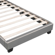 Load image into Gallery viewer, iRerts Twin Bed Frame, Cute Twin Size Upholstered Leather Platform Bed Frame with Rabbit Headboard, Twin Platform Bed Frame for Kids Teens, Platform Bed Twin for Bedroom, No Box Spring Needed, Gray