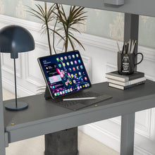 Load image into Gallery viewer, iRerts Wooden Loft Bed with Desk, Twin Loft Bed Frame for Kids Boys Girls, Twin Loft Bed with Ladder and Guardrail, Modern Loft Bed Frame Twin for Bedroom Dormitory, No Box Spring Needed, Grey