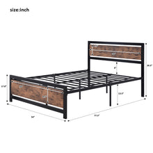 Load image into Gallery viewer, iRerts Metal Full Platform Bed Frame with Headboard and Footboard, Heavy Duty Full Bed Frame with Metal Slat Support, No Box Spring Needed, Industrial Full Size Bed Frames for Bedroom, Black