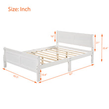 Load image into Gallery viewer, iRerts Wood Queen Platform Bed Frame, Modern Queen Bed Frame with Headboard, Queen Size Wood Platform Bed with Wooden Slat Support, No Box Spring Needed, Easy Assembly, White