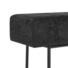 Load image into Gallery viewer, iRerts Bench Seat, 45" Fabric Upholstered Bench Ottoman Bench, Couch Long Bench Ottoman with Steel Legs, Modern Entryway Bench Bed Bench for Entryway Dining Room Living Room Bedroom, Black