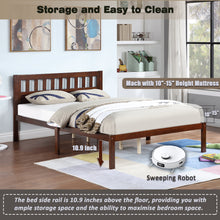 Load image into Gallery viewer, iRerts Wood Full Bed Frame, Modern Full Platform Bed Frame with Headboard, Wood Support Slats, Full Size Bed Frame No Box Spring Needed, Bed Frame Full Size for Kids Teens Adults Bedroom, Dark Walnut