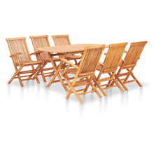 Load image into Gallery viewer, 7 Piece Folding Outdoor Dining Set Solid Teak Wood
