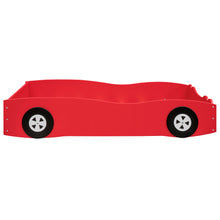 Load image into Gallery viewer, iRerts Wood Twin Platform Bed, Twin Size Car-Shaped Bed Frame for Kids Toddlers Boys Girls, Twin Bed Frame with Complete Guardrails, Bedroom Furniture Twin Size Bed Frame No Box Spring Needed, Red