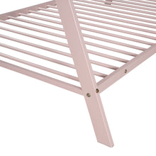 Load image into Gallery viewer, iRerts House Twin Bed Frame, Metal Twin Size Play House Bed Frame for Kids Teens Boys Girls, Kids Toddlers Tent Bed Frame Twin Size with Metal Slats, No Box Spring Needed, Pink