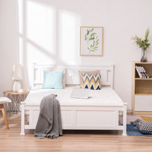 Load image into Gallery viewer, Full Bed Frame with Headboard, iRerts White Full Size Platform Bed Frame w/ Slats, Modern Full Size Bed Frame for Kids Adults, Wood Platform Full Bed Frame for Bedroom, No Box Spring Needed, R4993