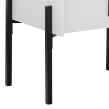 Load image into Gallery viewer, iRerts Nightstand with Charging Station, Modern End Side Table with Drawer, White Handle and USB Charging Ports, Wood Night Stands Bedside Table for Bedroom Living Room, White