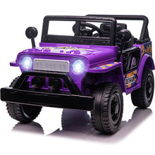Load image into Gallery viewer, iRerts 12V Electric Ride On Cars, Kids Ride on Toys for Kids Boys Girls Birthday Gifts, Battery Powered Kids Electric Vehicle Car with Horn, LED Lights, Pull Rod, Double Open Doors