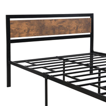 Load image into Gallery viewer, iRerts Queen Bed Frame, Industrial Metal Queen Platform Bed Frame, Queen Size Bed Frames with Headboard, Footboard, Slat Support, Bed Frame Queen Size for Bedroom, No Box Spring Needed, Black
