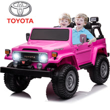 Load image into Gallery viewer, 2 Seater 24v Ride on Trucks, Toyota FJ40 Ride on Car with Remote Control, Battery Powered Ride on Toys with Bluetooth, FM Radio, USB Port and Music, Electric Cars for Kids Boys Girls Gift, Pink
