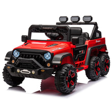 Load image into Gallery viewer, iRerts 24V Ride on PickUp Truck with Remote Control, 4WD Battery Powered Ride on Car with Bluetooth Music, USB/AUX Port, Rear Storage Box, LED Lights, Ride on Toys for Kids Boys Girls Gift, Red
