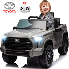 Load image into Gallery viewer, 12V Kids Ride on Car Licensed Toyota Tundra Pickup Electric Vehicle with 2.4G Remote Control Powered Ride on Toy for Boys and Girls, Three speed adjustable, Bluetooth, Ride on Truck for 3-5 Years Old
