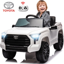 Load image into Gallery viewer, 12V Kids Ride on Car Licensed Toyota Tundra Pickup Electric Vehicle with 2.4G Remote Control Powered Ride on Toy for Boys and Girls, Three speed adjustable, Bluetooth, Ride on Truck for 3-5 Years Old
