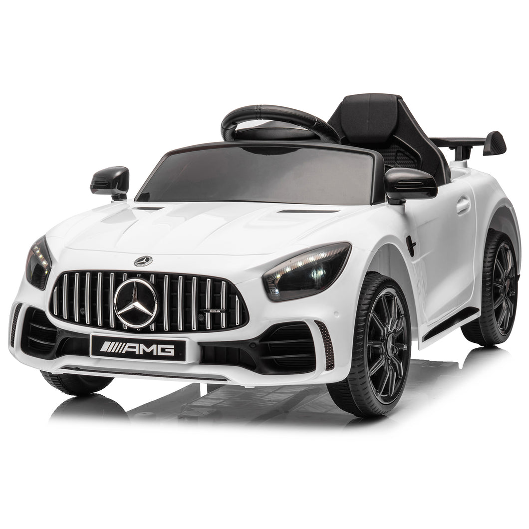 Mercedes Benz Ride on Toys for Kids Boys Girls, 12V Kids Ride on Sports Cars with Remote Control, Battery Powered Electric Cars Vehicle for Kids with LED Headlights, MP3, USB, TF Card Slot, White
