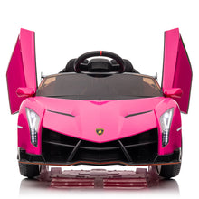 Load image into Gallery viewer, iRerts 12V Ride on Sports Cars with Remote Control, Lamborghini Poison Kids Ride on Vehicles Toys for Boys Girls 3-5 Years Old Gifts, Battery Powered Kids Electric Cars with Music, LED Light, Pink

