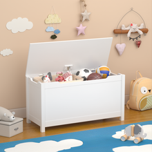 Load image into Gallery viewer, iRerts Wooden Toy Box Storage Kids Toy Storage with Safety Hinged Lid Toy Chests &amp; Organizers for Boys and Girls
