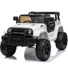 Load image into Gallery viewer, iRerts Black Kids 12V Ride on Truck with Remote Control for 2- 4 Years Old, Horn, LED Lights, MP3 Player, Radio, USB Port, Spring Suspension
