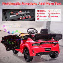 Load image into Gallery viewer, iRerts Ride on Cars, 12 V Licensed Dodge Charger Battery Powered Ride On Toys with Remote Control, MP3 Player, LED Headlights, Safety Belt, 4 Wheeler, Electric Car for Kids 3-5 Boys Girls, Red
