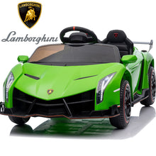 Load image into Gallery viewer, iRerts 12V Ride on Sports Cars with Remote Control, Lamborghini Poison Kids Ride on Vehicles Toys for Boys Girls 3-5 Years Old Gifts, Battery Powered Kids Electric Cars with Music, LED Light, Green
